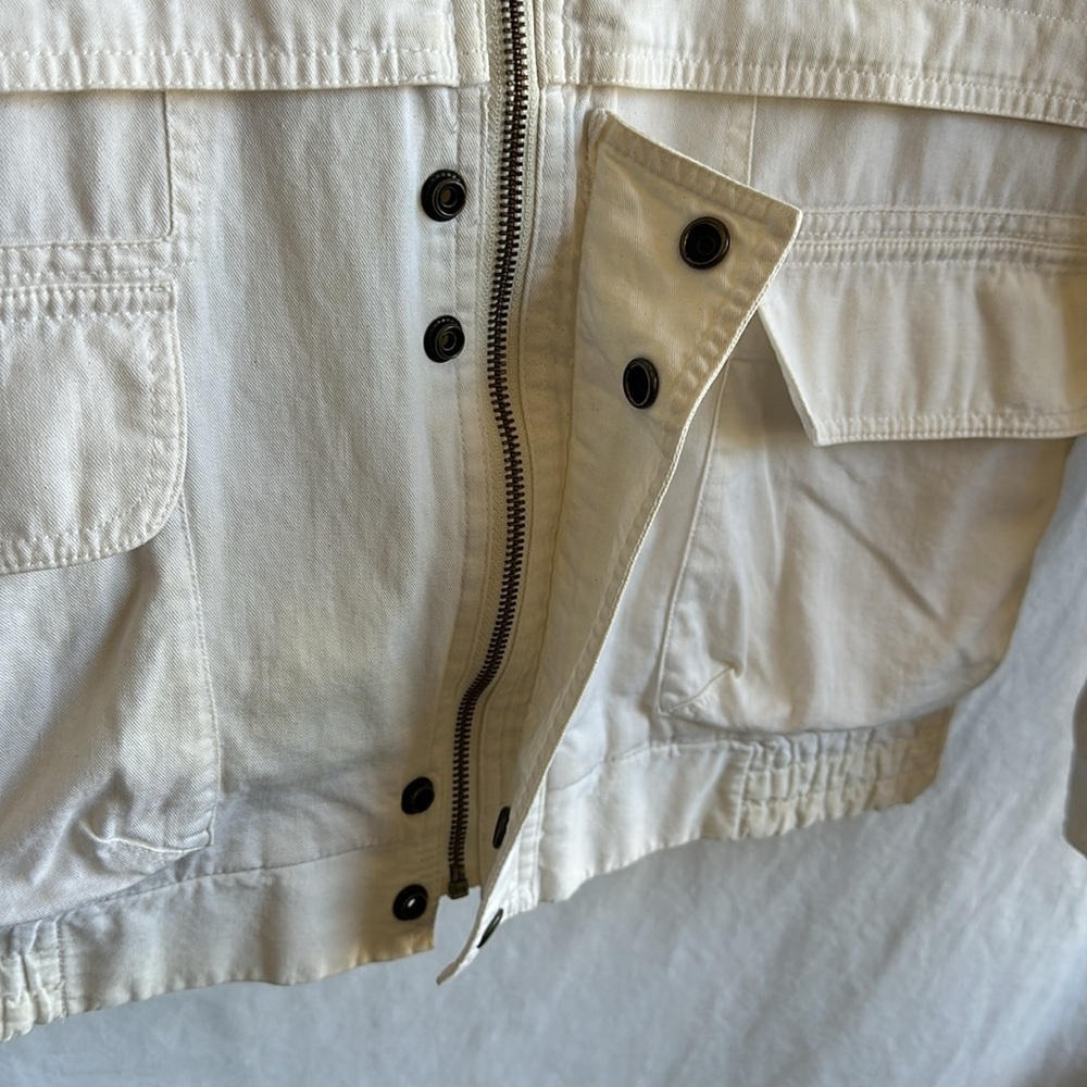 Nordstrom Point of View cream zip-up utility jacket, size S - Picture 5 of 10